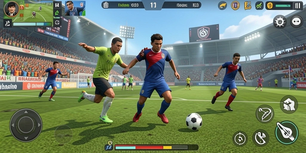 Tampilan gameplay API33 yang seru dan mendebarkan saat pertandingan olahraga.