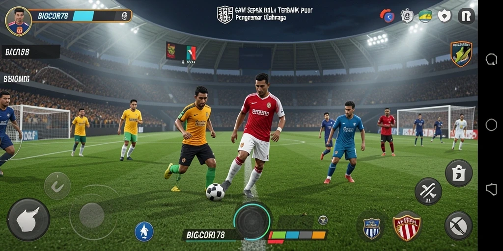 Screenshot utama BIGCOR78 menampilkan aksi seru dalam permainan Football.