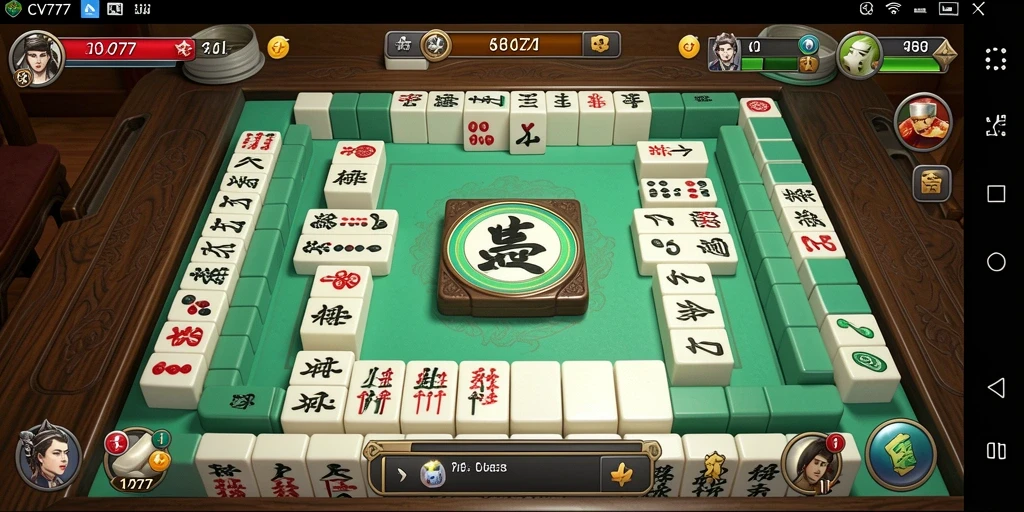 Tampilan menarik dari gameplay Mahjong di CV777.