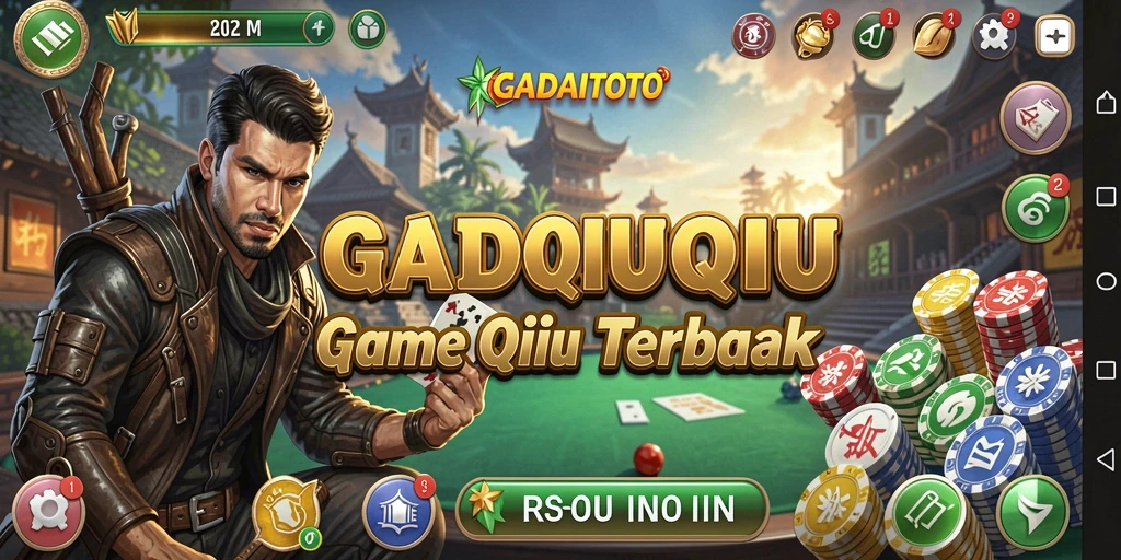 Screenshot gameplay GADAITOTO menampilkan suasana seru permainan QiuQiu.