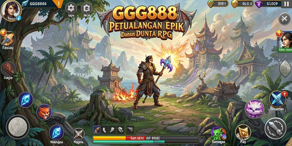 Tampilan gameplay RPG yang menakjubkan di GGG888.