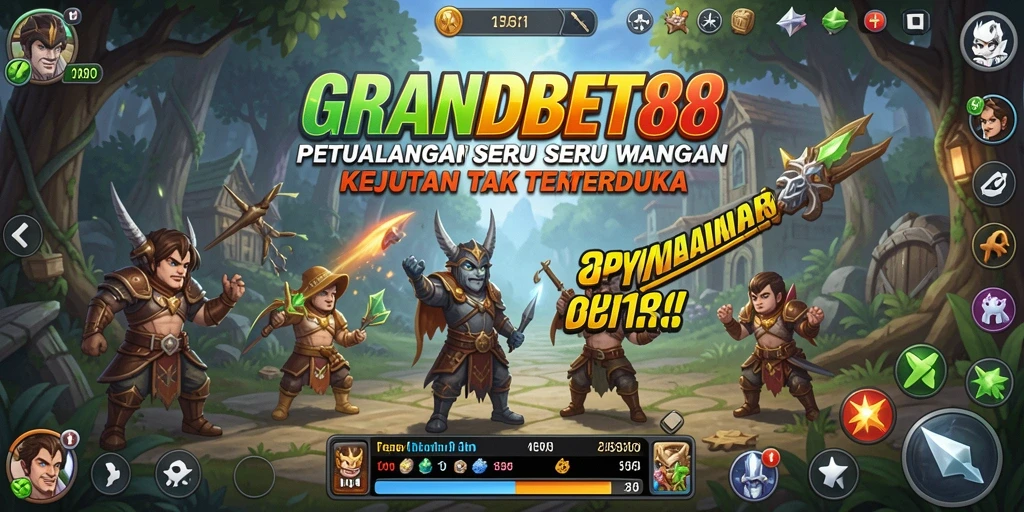 Tampilan gameplay yang mendebarkan dan penuh warna di GRANDBET88.