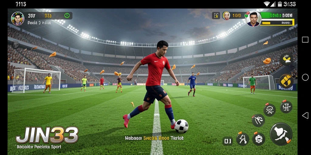 Screenshot utama JIN33 yang menunjukkan gameplay seru olahraga.