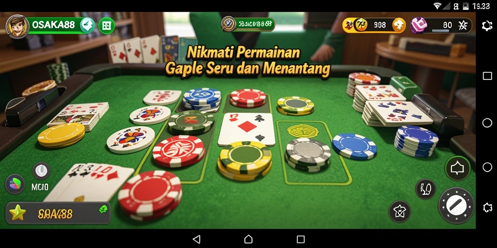 Screenshot gameplay OSAKA88 yang menunjukkan keseruan permainan Gaple.