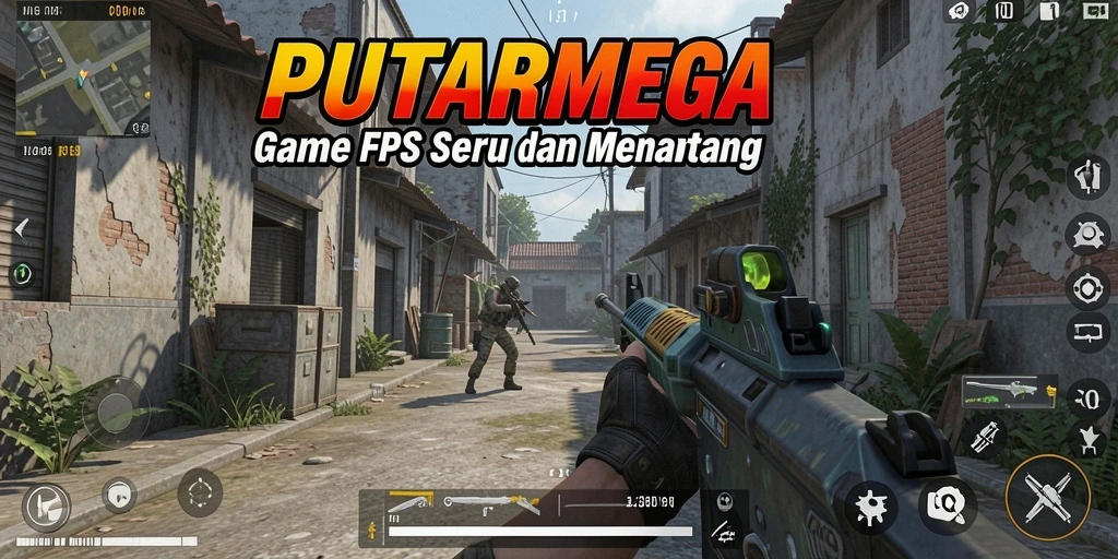 Screenshot gameplay PUTARMEGA menampilkan aksi tembak-menembak yang seru.