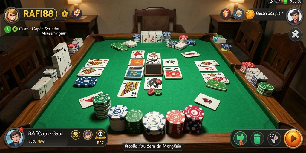 Tampilan screenshot gameplay Gaple yang menarik di RAFI88.