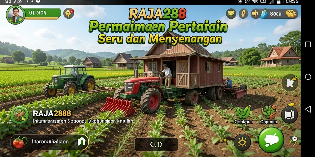 Screenshot RAJA288 menampilkan gameplay pertanian yang seru dan mendetail.