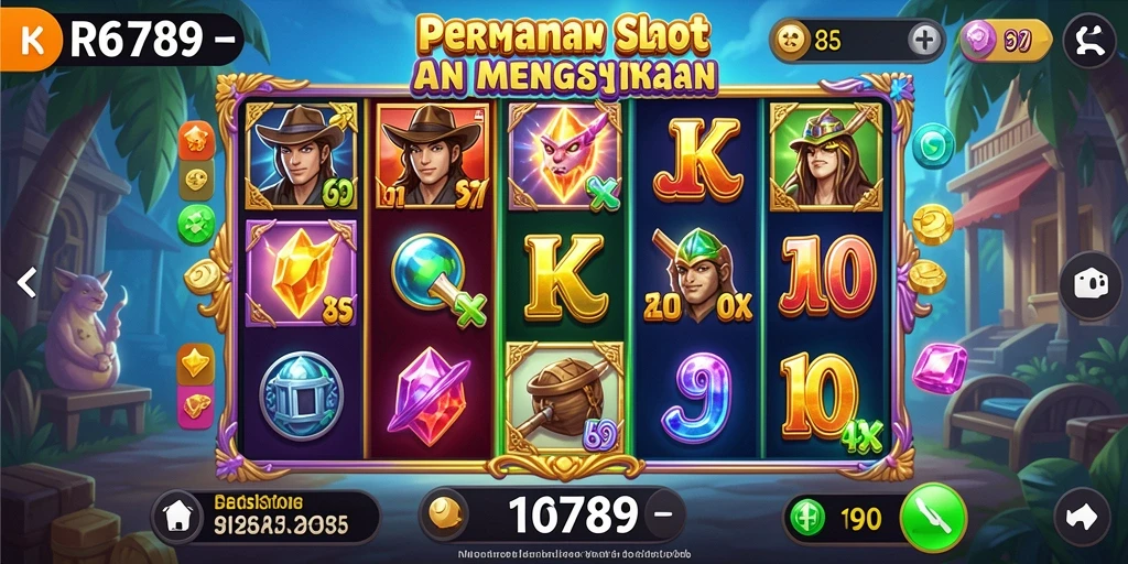 Tampilan gameplay menarik dari slot RP6789 yang penuh warna.