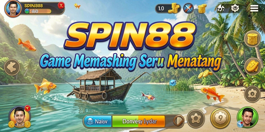 Tampilan gameplay menarik dari SPIN88 saat memancing di lokasi indah.