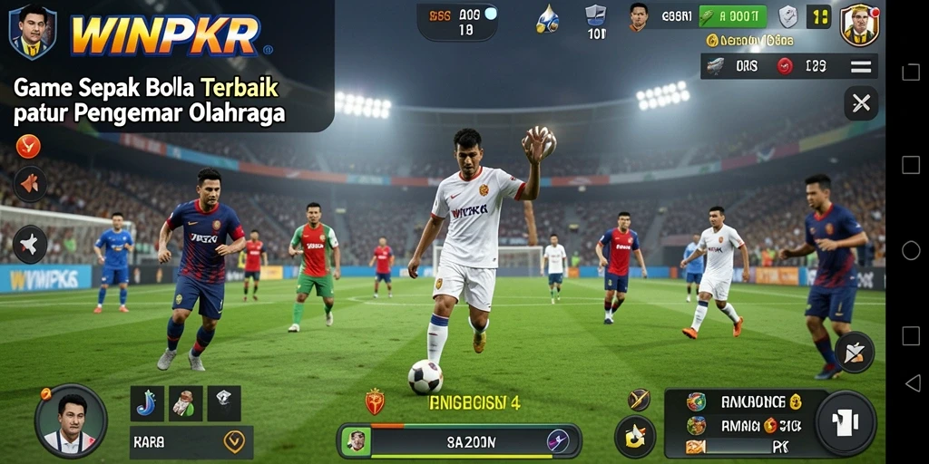 Tampilan gameplay <strong>WINPKR</strong> yang mengesankan dan penuh aksi sepak bola.
